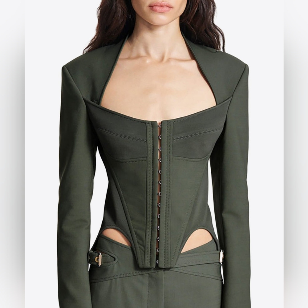 Dion Lee Arch Bustier Jacket Green